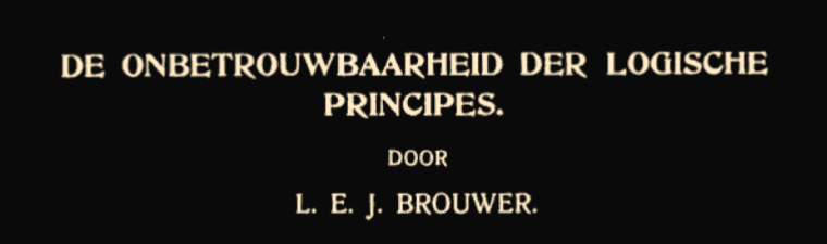 Title block of Brouwer, De onbetrouwbaarheid der logische principes
